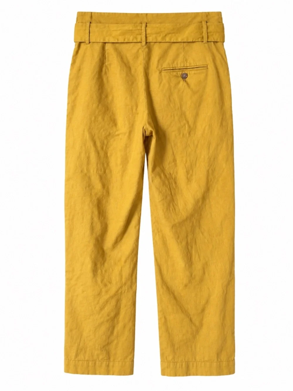 SEZANE Austin Paperbag Tie Waist Stretch Trousers Mustard Yellow Pants Sz 6 GUC